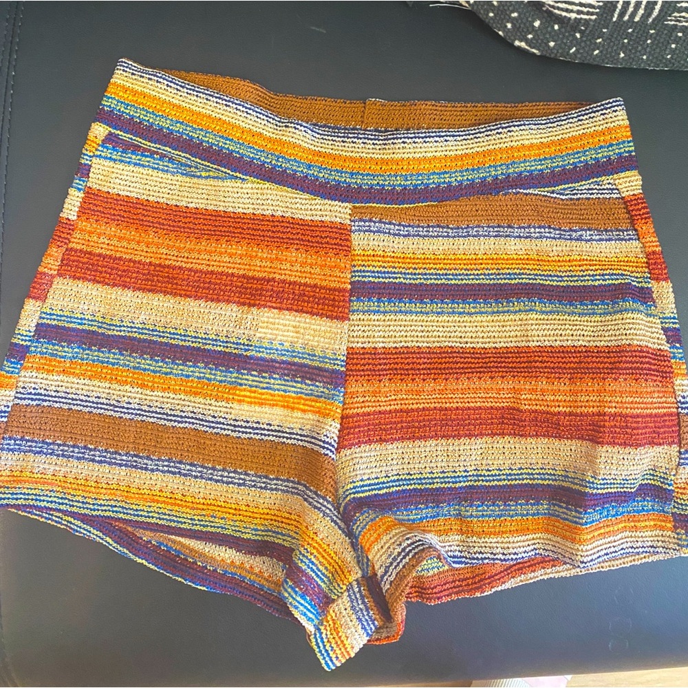 Zara multicolor crochet/knit shorts medium NWT!